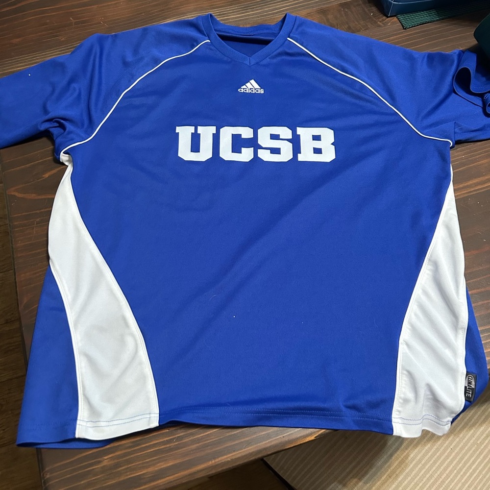 Adidas UCSB Men's Blue and White jersey